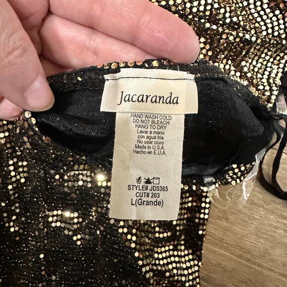 Jacaranda Dress Sequins Black Silver Backless Club Slinky Sexy Sparkle Large - Picture 4 of 4